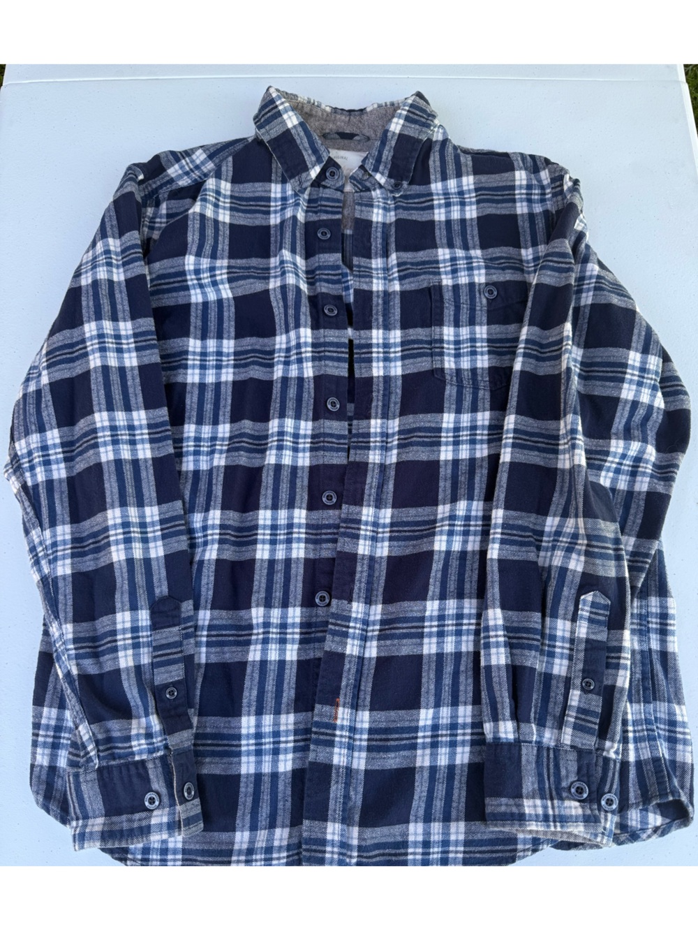 Weatherproof Vintage Men's Navy & White Plaid Button-Down Shirt